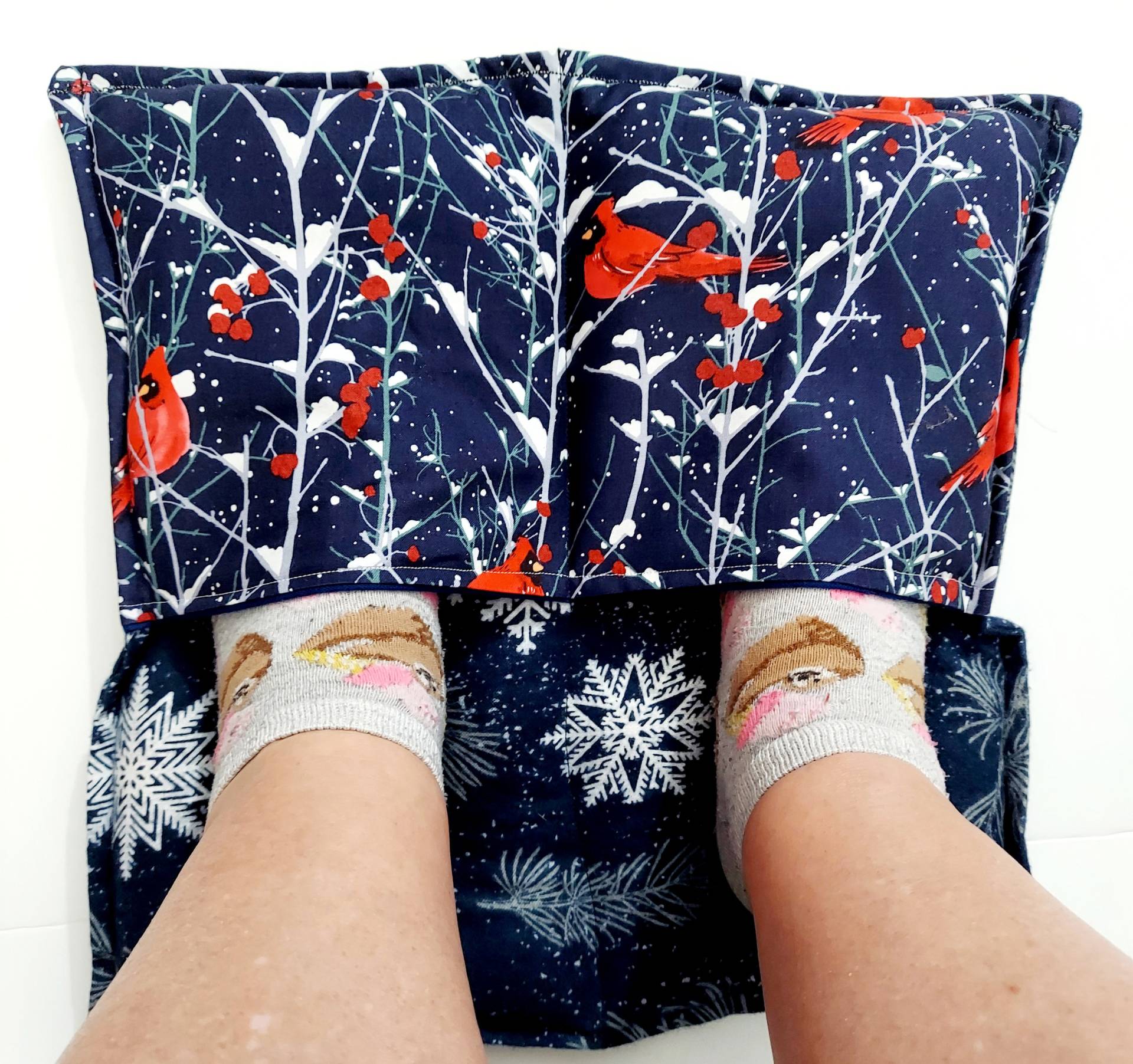 Reis-Leinsamen-Fußwärmer, Reiskissen, Wärmekissen, Kältekissen, Handwärmer, Kardinäle, Schneeflocken von Etsy - SerenityJourneyCraft