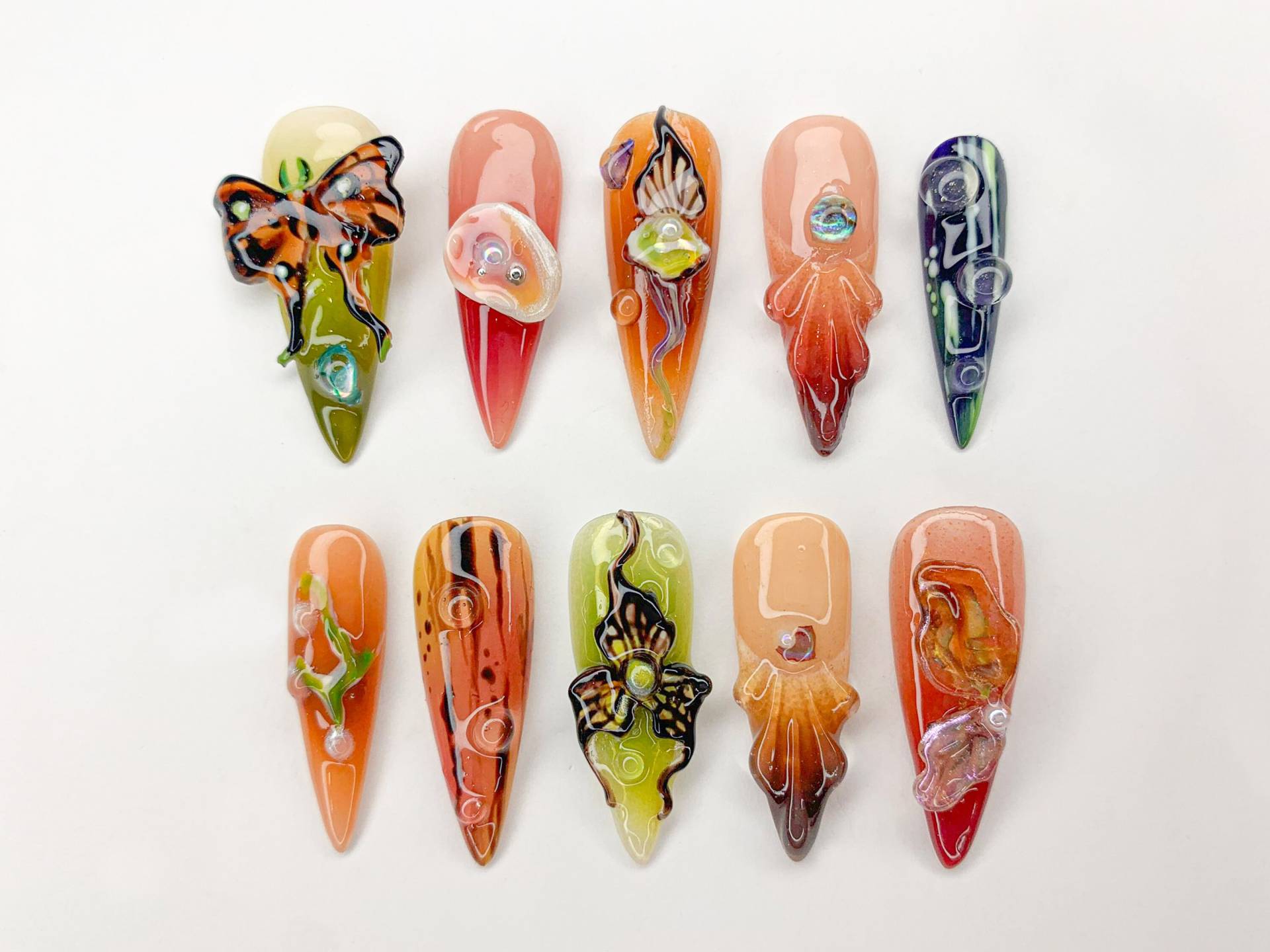 Schmetterling Garten Drücken Sie Auf Die Nägel | Lebendige Blumen Nagel Kunst Von Der Natur Inspiriertes Nagelset Butterfly & Bloom Nails |Bunter Schmetterling Garten Drücken Sie Auf Die Nägel | Lebendige Blumen Nagel Kunst Von Der Natur Inspiriertes Nagelset Butterfly & Bloom Nails |Bunter von Etsy - SevenNailArt