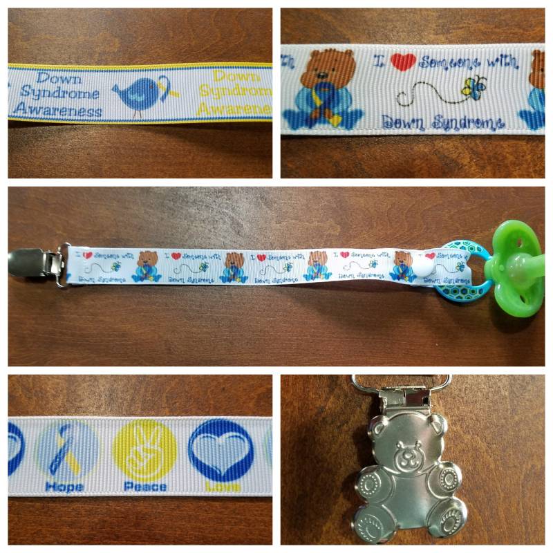 Down-Syndrom-Bewusstsein Schnullerclip/Chewy Halter -Kaufen Sie 3 Und Erhalten 1 Gratis von Etsy - SewAdorableCaitie