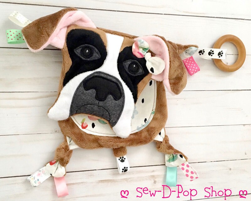 Boxer Baby Spielzeug Plüschtier Mini Lovey von Etsy - SewDPopShop