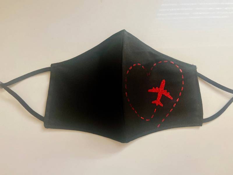 Funkelnde Flugzeug Reise Flieger Gesichtsmaske Gesichtsbedeckung von Etsy - SewFlyDesignsCo