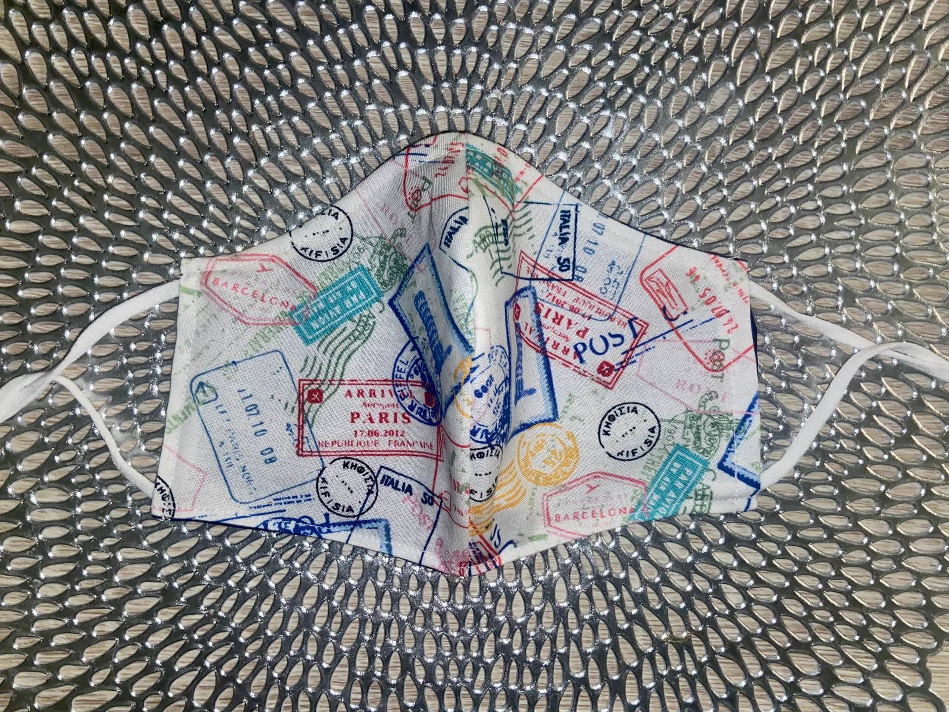 Passstempel Reise Gesichtsmaske Gesichtsbedeckung Passstempel Reise Gesichtsmaske Gesichtsbedeckung von Etsy - SewFlyDesignsCo