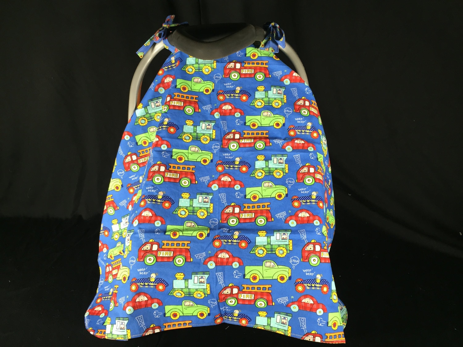 Reversible Kindersitz Baldachin - Blau Mit Autos, Lkws Und Züge/Bunte Streifen Reversible Kindersitz Baldachin - Blau Mit Autos, Lkws Und Züge/Bunte Streifen von Etsy - SewManyStitchesVT