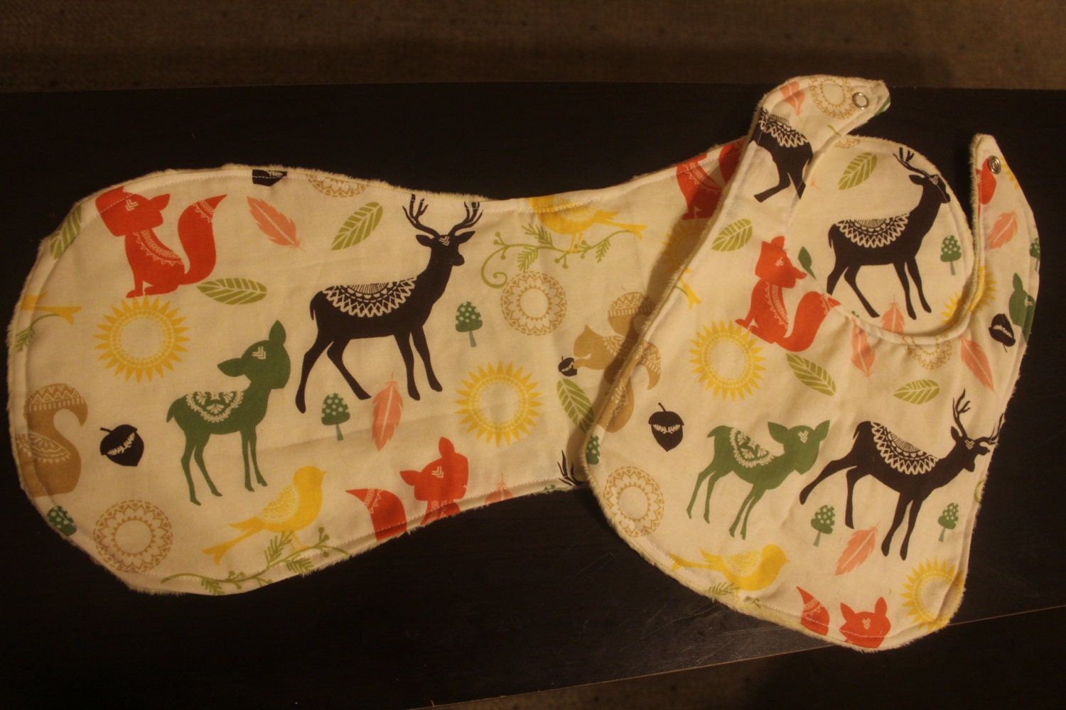 Bräunen Sie Unisex Wald Tiere Lätzchen Und Rülpsen Tuch Satz von Etsy - Sewmanydeals