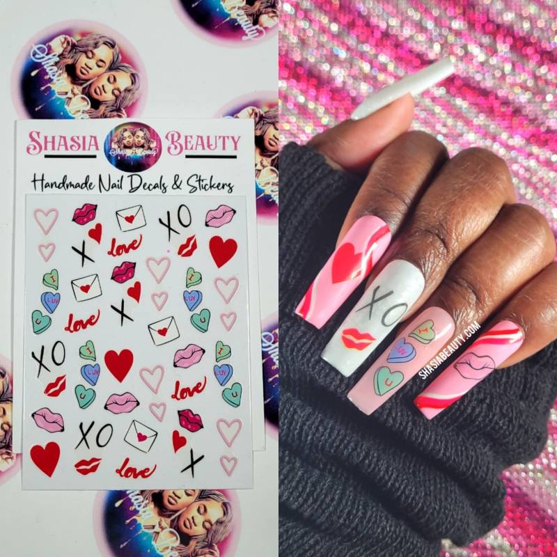 xo Valentine Baddie Nail Sticker Oder Decal Option von Etsy - ShasiaBeauty