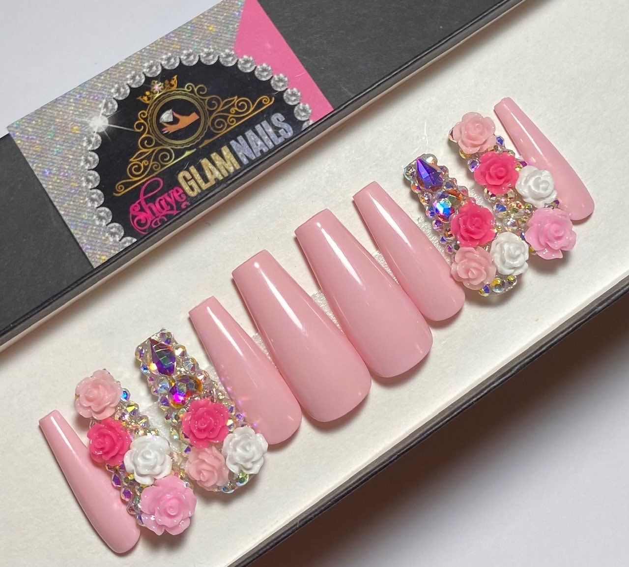 Drücken Sie Auf Die Nägel | Ons Gefälschte Falsche Lange Kurze von Etsy - ShayeGlamNails