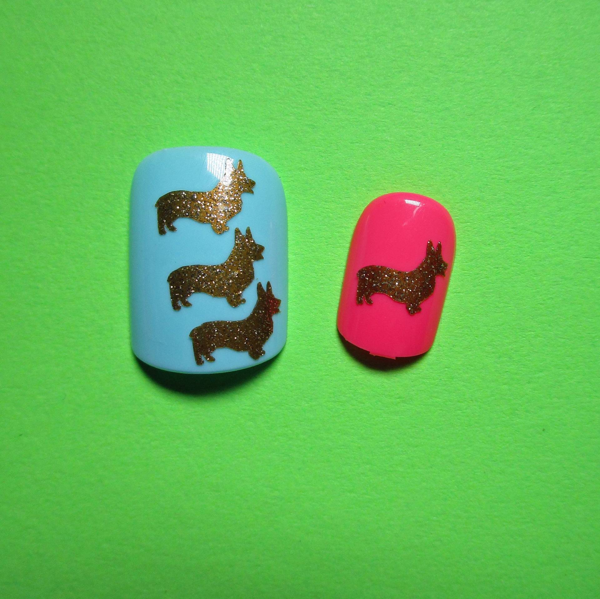 Glitzer Corgis Vinyl Nagel Aufkleber, Hund Mama Geschenk von Etsy - ShellsVinylDecals