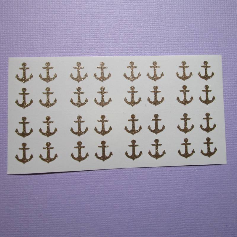 Kleine Gold Glitter Anchor Vinyl Wasserfeste Nagel Kunst Aufkleber Für Die Maniküre Oder Pediküre von Etsy - ShellsVinylDecals