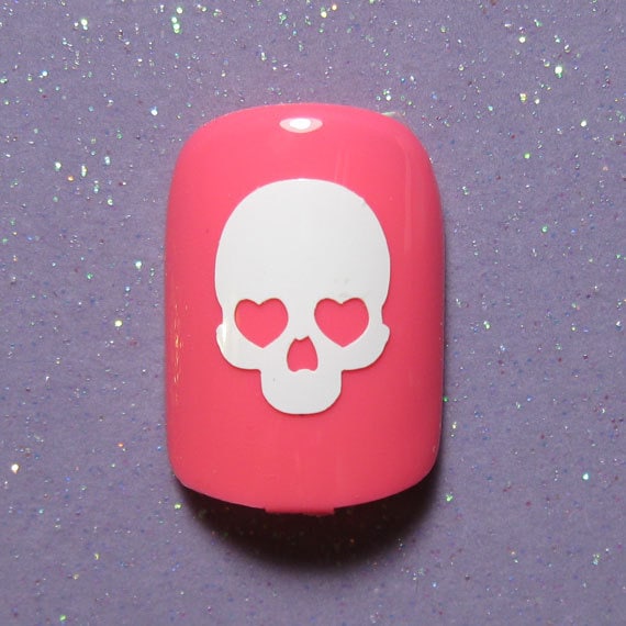 Schädel Nagel Abziehbilder, Aufkleber, Nagelkunst, Halloween Abziehbilder von Etsy - ShellsVinylDecals
