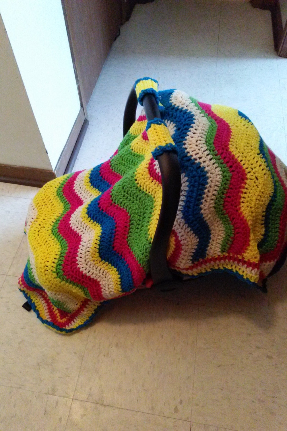 Häkeln Sie Baby Auto Sitz Abdeckung Träger Cheveron Baldachin Kühler von Etsy - Sherrysuniquecrochet