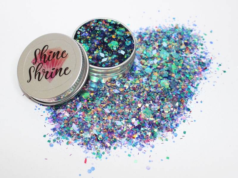 Schatzkiste Festival Glitter Gel Mit Lila, Blau, Grün Und Gold Chunky Für Gesicht Körper Haare Lang Anhaltende Bereit, Aloe Zu Verwenden von Etsy - ShineShrineGlitter