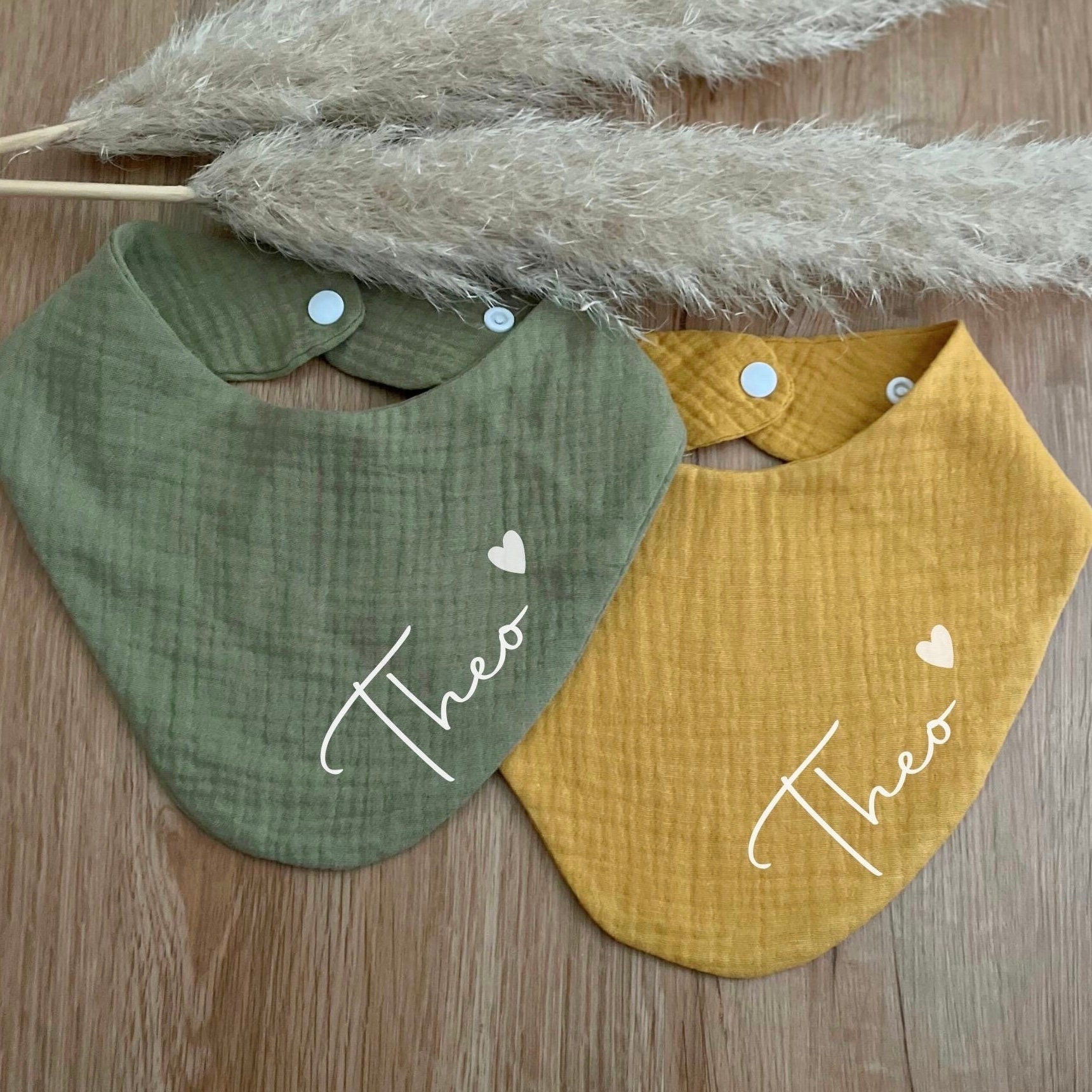 Musselin Dreieckstücher Baby Personalisiert, Geschenk Zur Geburt, Halstücher Im Set, 100% Baumwolle von Etsy - ShirtyKunst