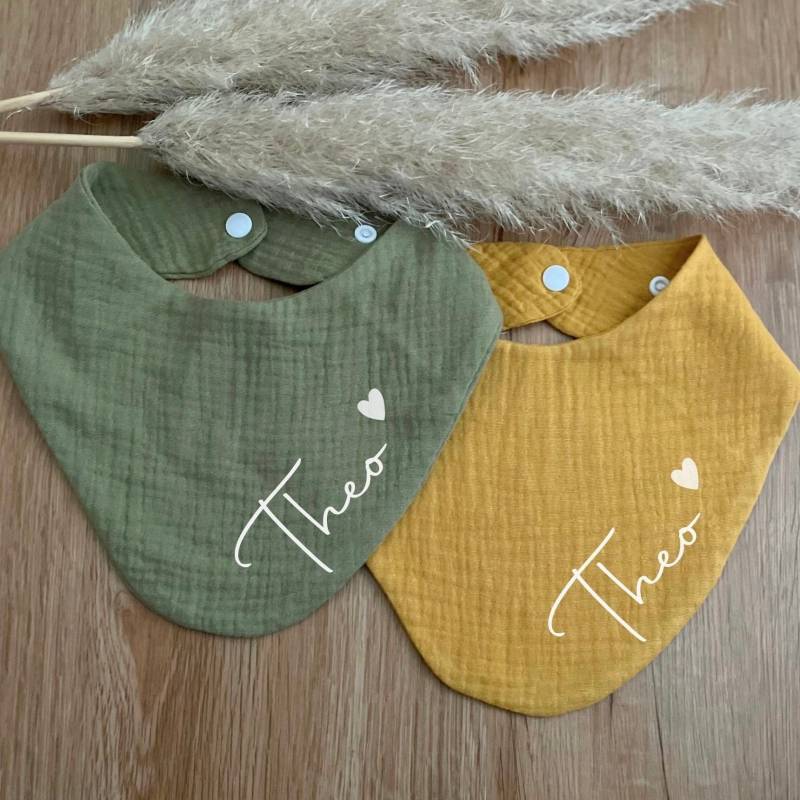 Musselin Dreieckstücher Baby Personalisiert, Geschenk Zur Geburt, Halstücher Im Set, 100% Baumwolle von Etsy - ShirtyKunst