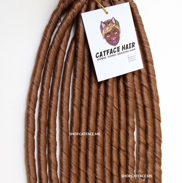 Catface Boho Glatte Dread Faux Locs Honig Braun Für Häkeln Zöpfe von Etsy - ShopCatface