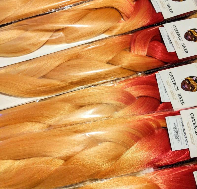 Catface Haar Chilli Red Corn Candy Ombre Flechthaar - 24 Zoll von Etsy - ShopCatface