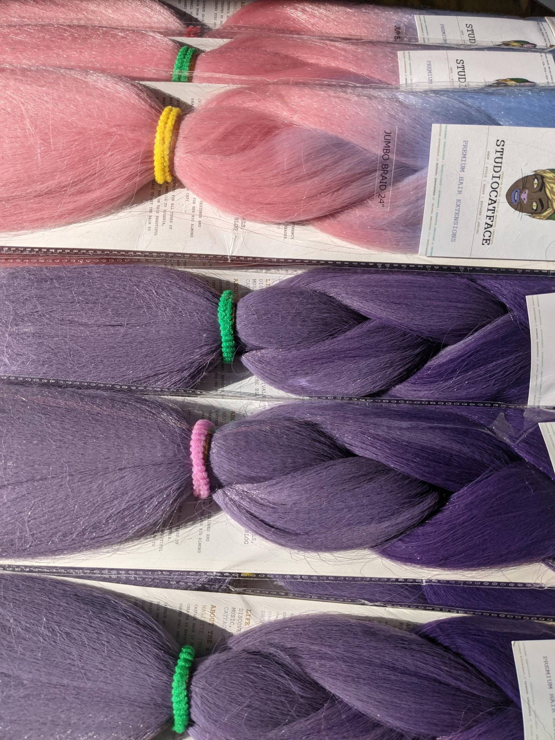 Catface Haar Lila Candy Ombre Flechthaar - 16 Zoll von Etsy - ShopCatface