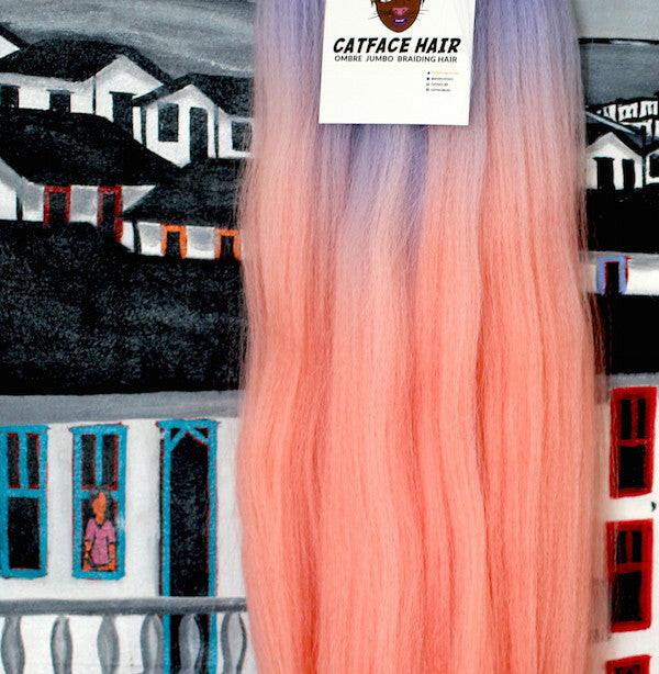 Catface Haar Pink Blues Ombre Flechthaar - 16 Zoll von Etsy - ShopCatface