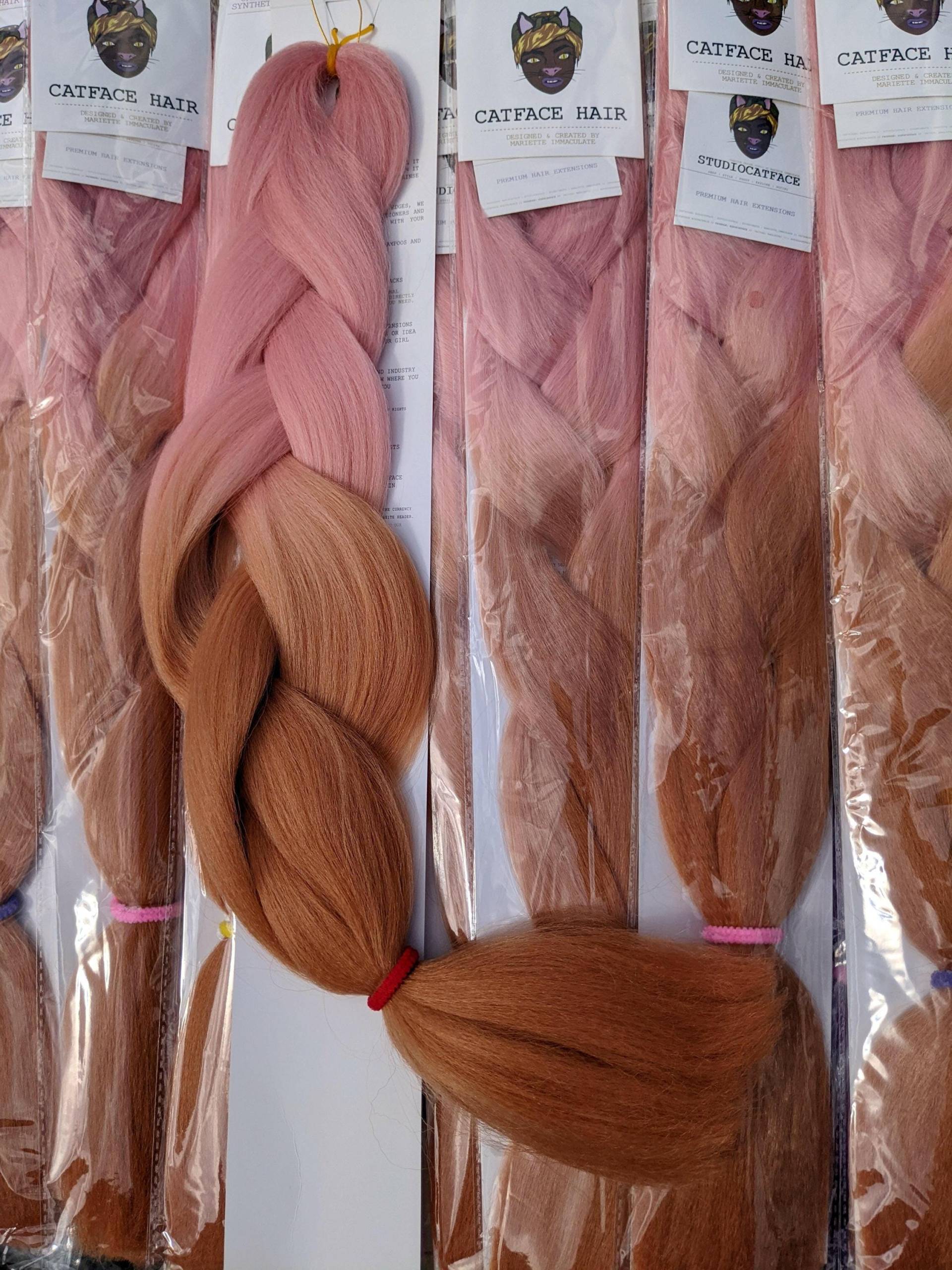Catface Haar Pink Rose Gold Ombre Jumbo Flechthaar 24 Zoll von Etsy - ShopCatface