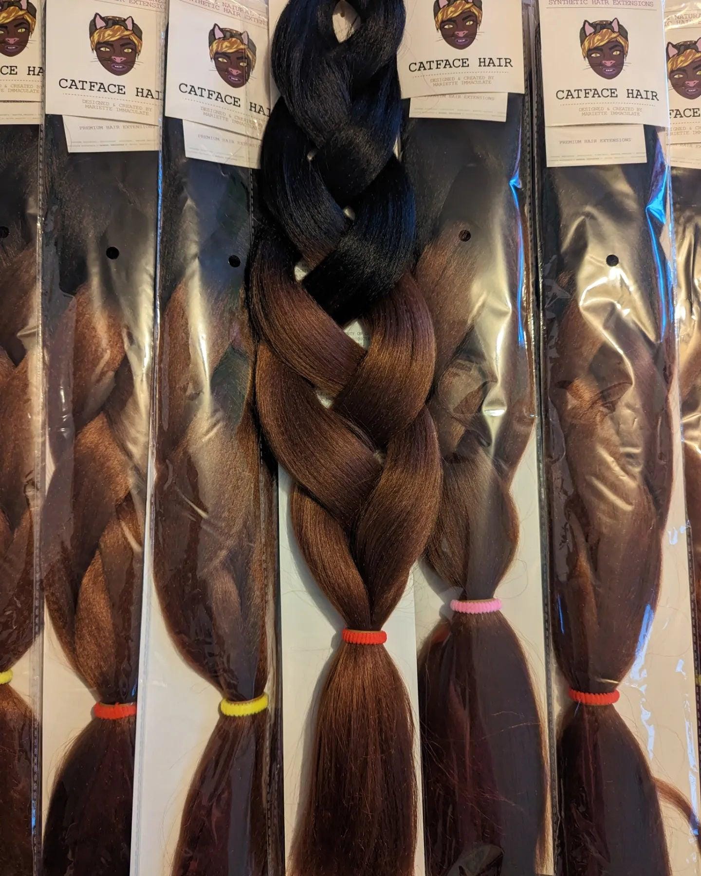 Catface Haar Schwarz Choco Braun Ombre Jumbo Flechthaar Catface Haar Schwarz Choco Braun Ombre Jumbo Flechthaar von Etsy - ShopCatface