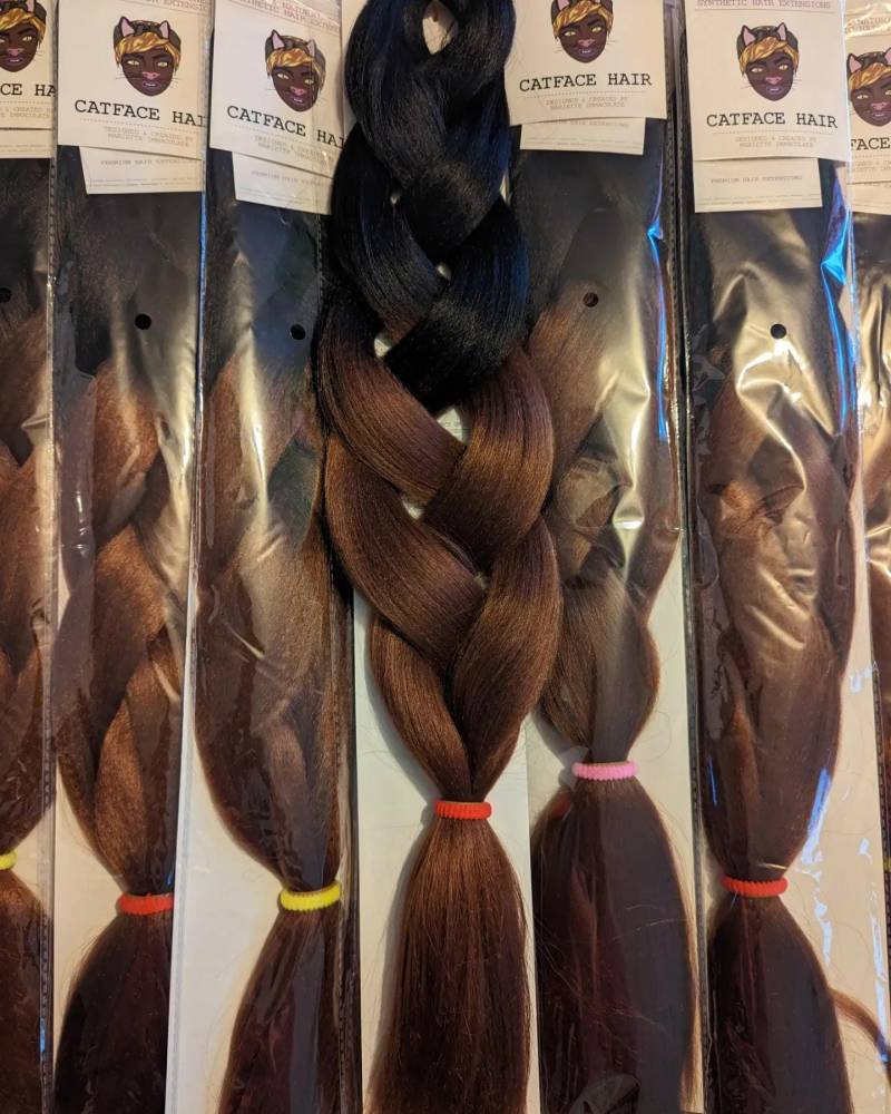 Catface Haar Schwarz Choco Braun Ombre Jumbo Flechthaar von Etsy - ShopCatface