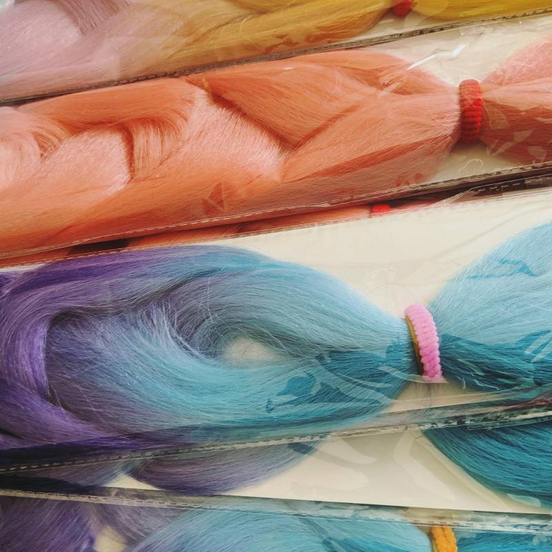 Catface Haar - Schwarz Lila Blau Secret Garden Ombre Jumbo Flechthaar Custom Design von Etsy - ShopCatface