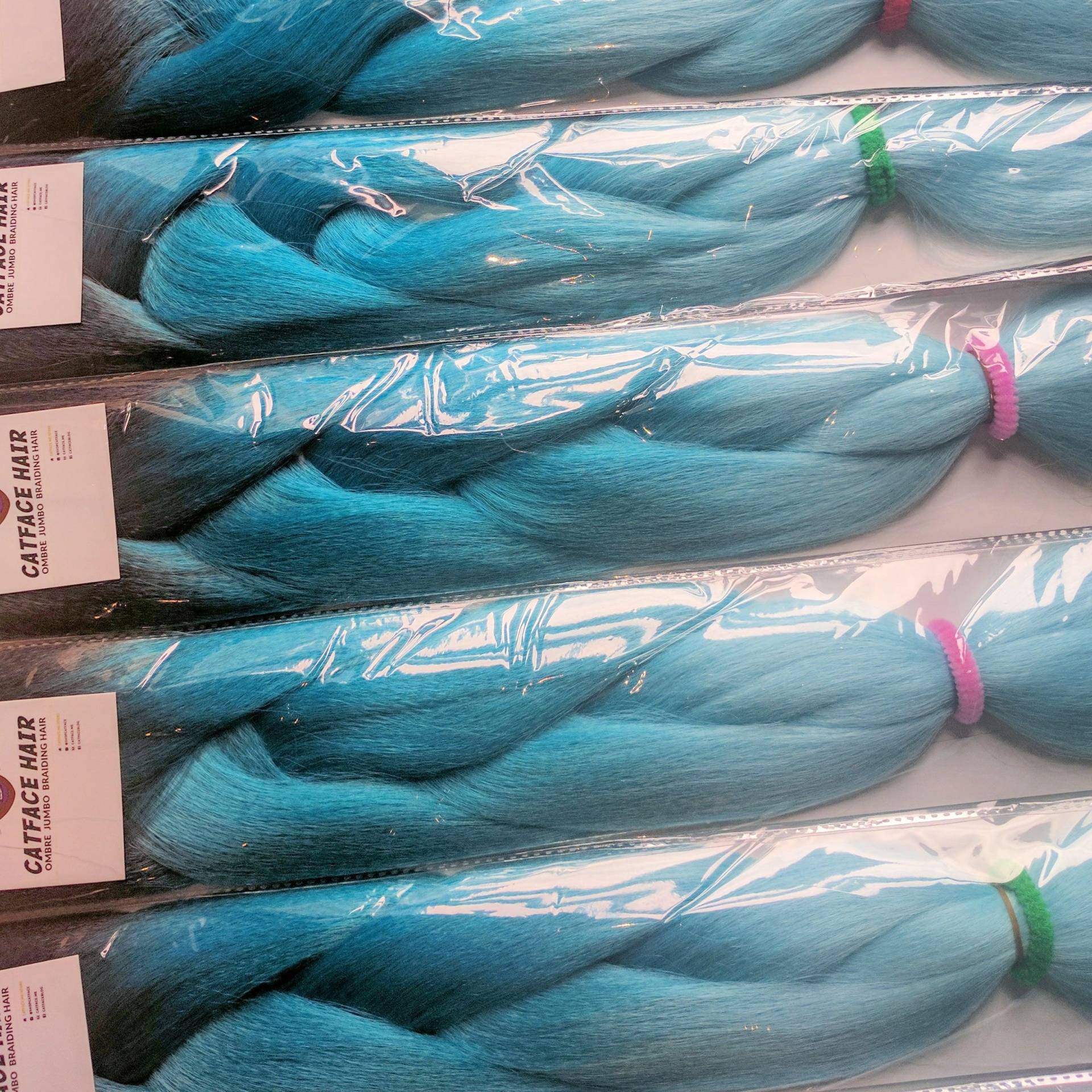 Catface Haar Schwarz Ozean Mint Blues Ombre Jumbo Flechthaar von Etsy - ShopCatface