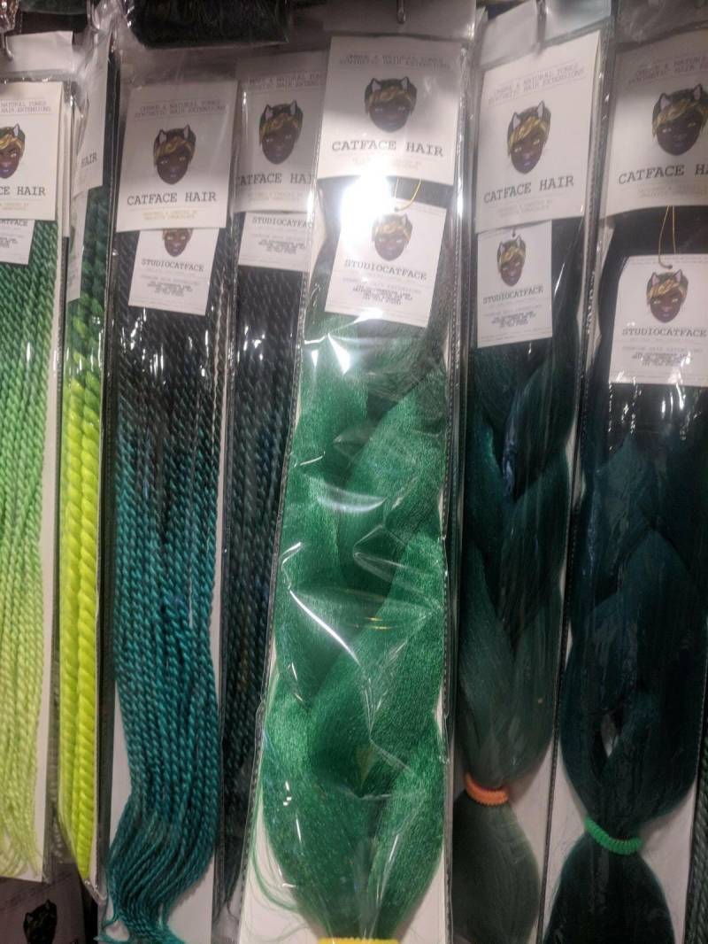 Catface Haar Schwarz Smaragd Grün Ombre Jumbo Flechthaar von Etsy - ShopCatface