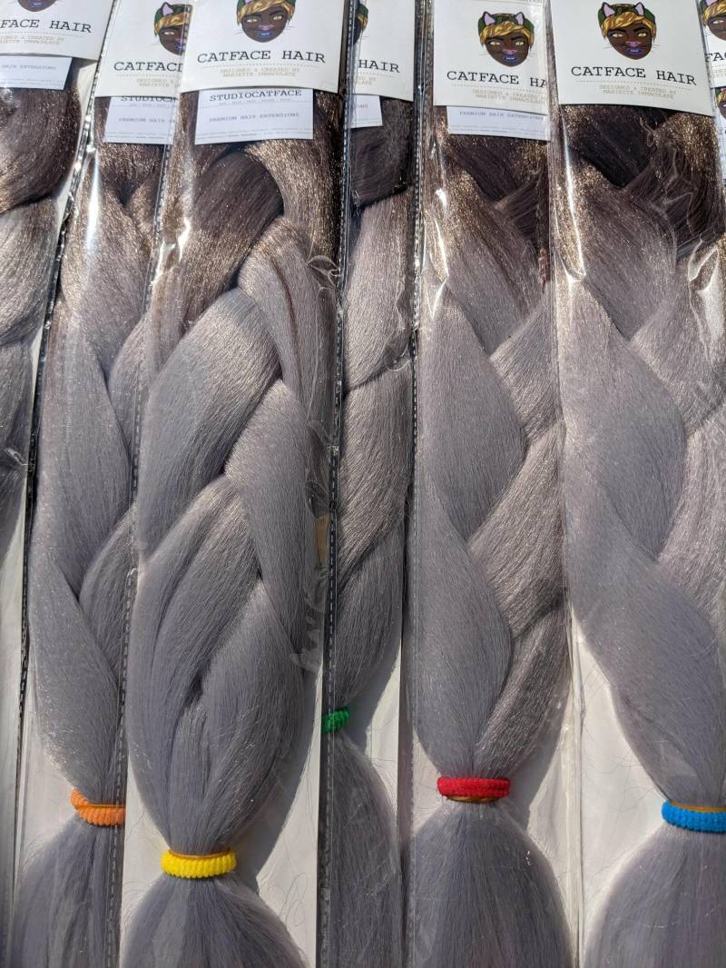 Catface Haare Braun Grau Ombre Jumbo Flechthaar von Etsy - ShopCatface