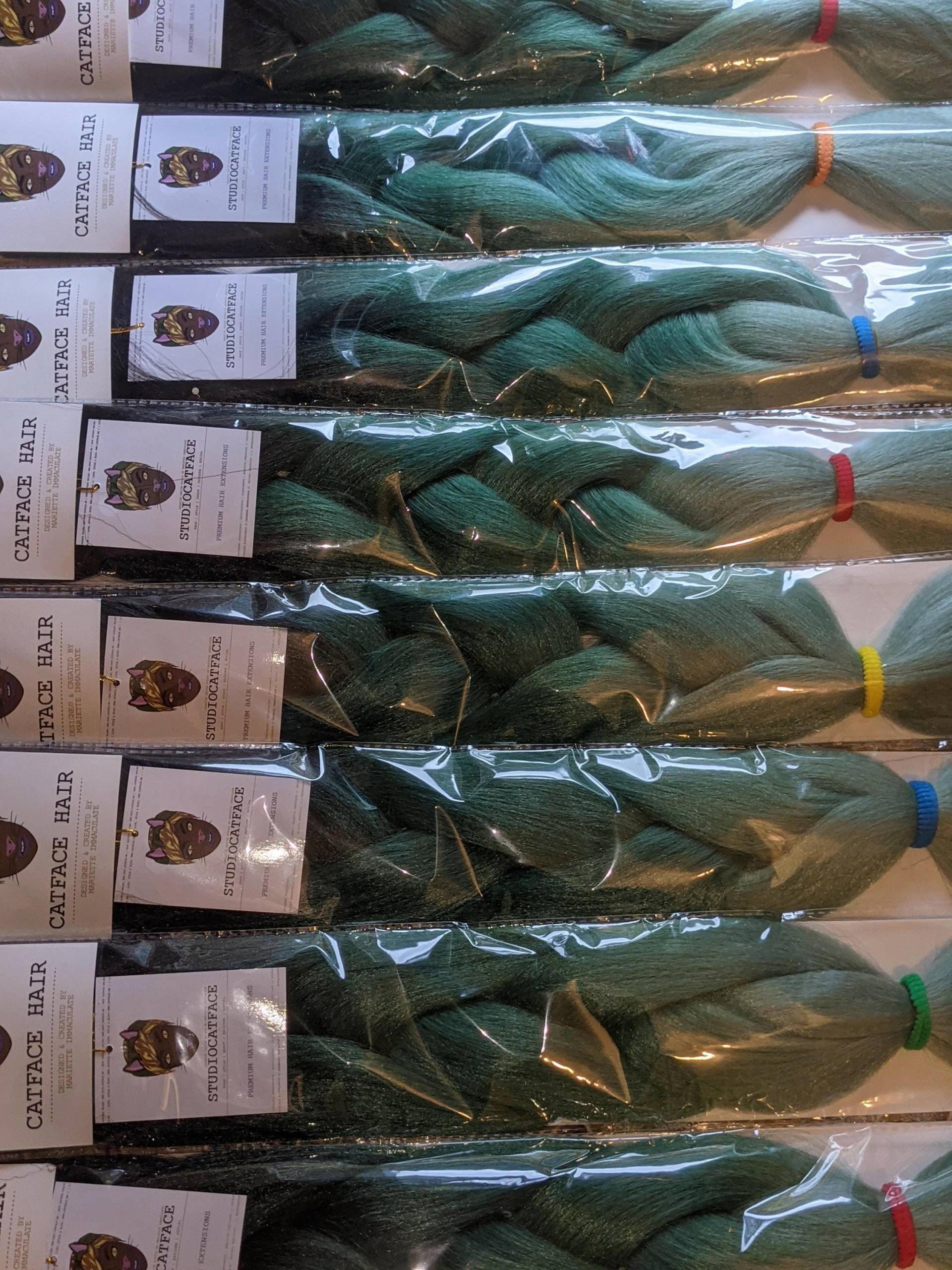 Catface Hair Black Ocean Greens Ombre Jumbo Flechtfrisuren von Etsy - ShopCatface