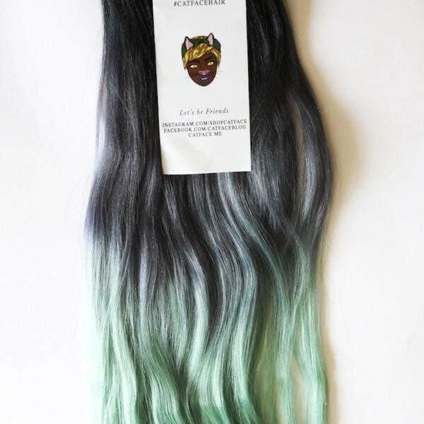 Catface Hair Dark Mint Tea Ombre Jumbo Braiding Haarverlängerungen Gehäkelte Zöpfe Ropetwist Boxbraids von Etsy - ShopCatface