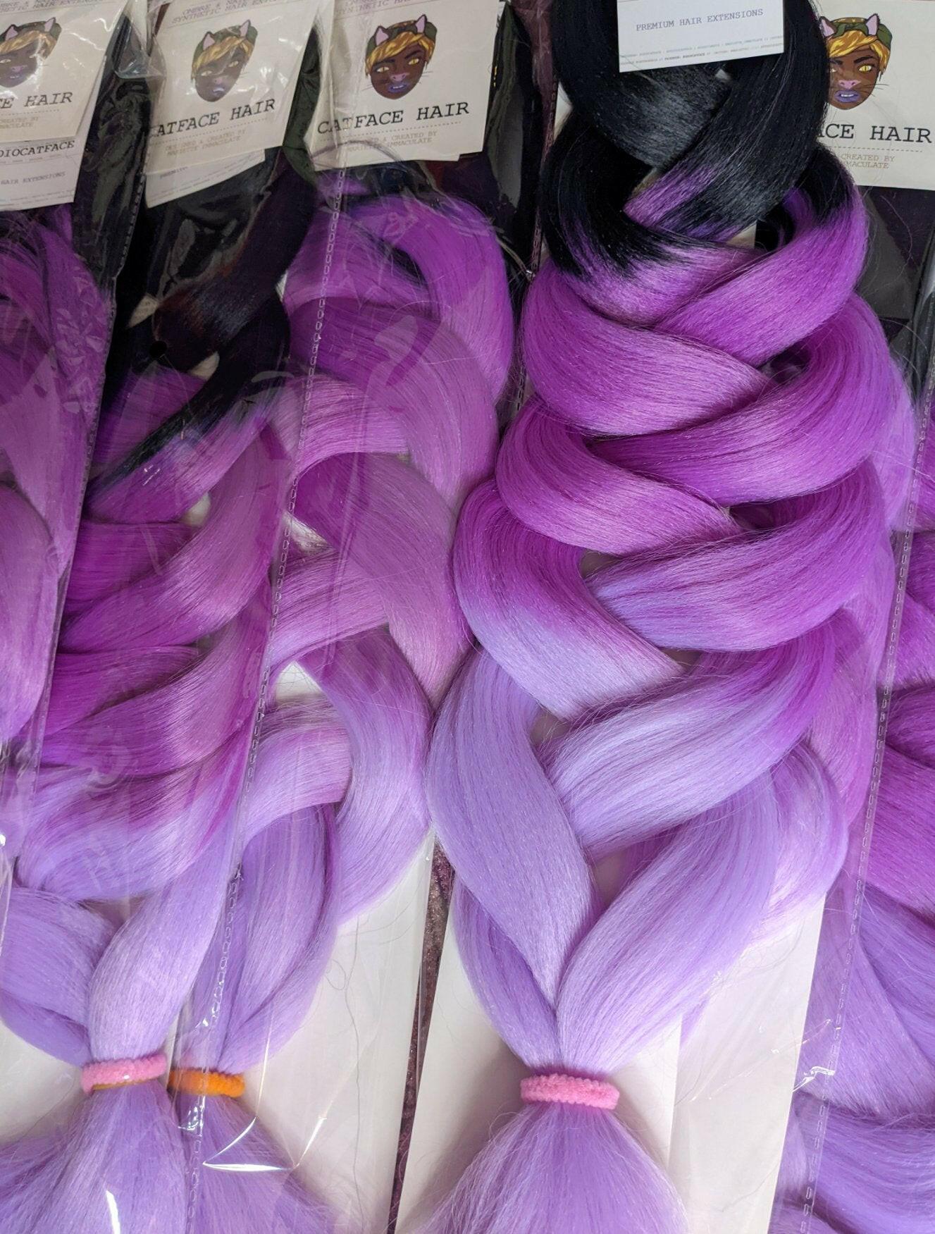 Catface Lilac Ocean Ombre 30+ Inches Jumbo Flechthaar von Etsy - ShopCatface