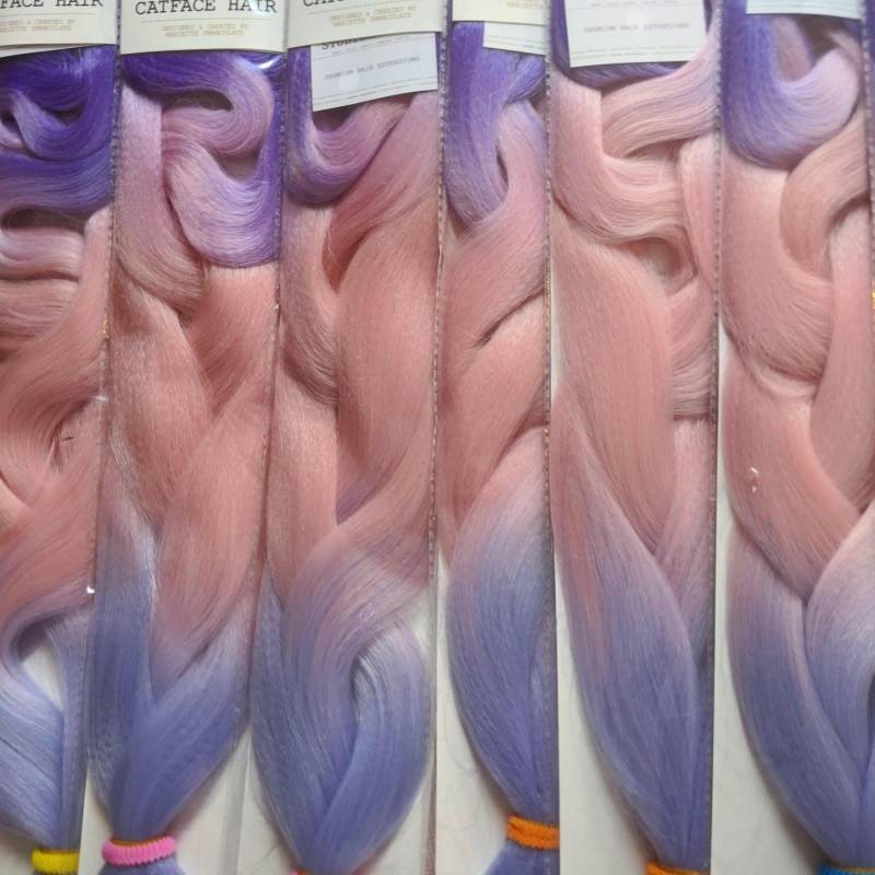 Katzengesicht Haar Lila Pink Blues Ombre Flechten - 30 Zoll von Etsy - ShopCatface