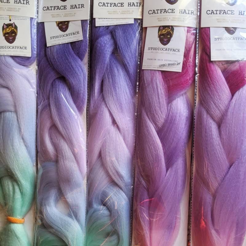Midnight Purple Crush Vier Ton Ombre - 30 Zoll Catface Flechthaar Nach Maß von Etsy - ShopCatface