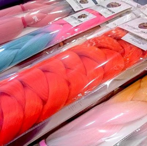 Orange One Tone Flechthaar 34 Zoll 165G von Etsy - ShopCatface