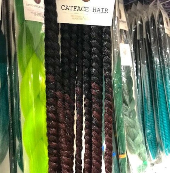 Schwarz Braun Ombre Medium Ropetwist Crochet Braids 24 Zoll Catface Haar von Etsy - ShopCatface