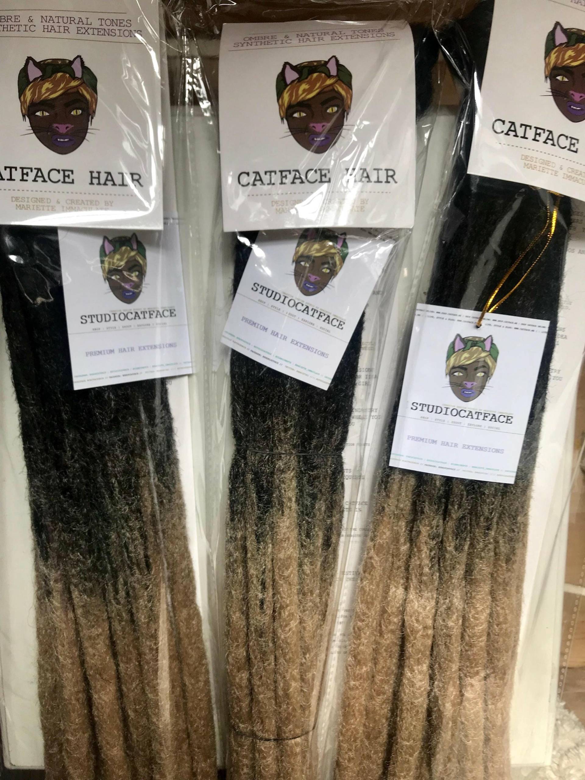 Schwarz Karamell Blonde Ombré Große Raue Faux Dread Locks Häkeln Zöpfe 24 Zoll Catface Haar von Etsy - ShopCatface