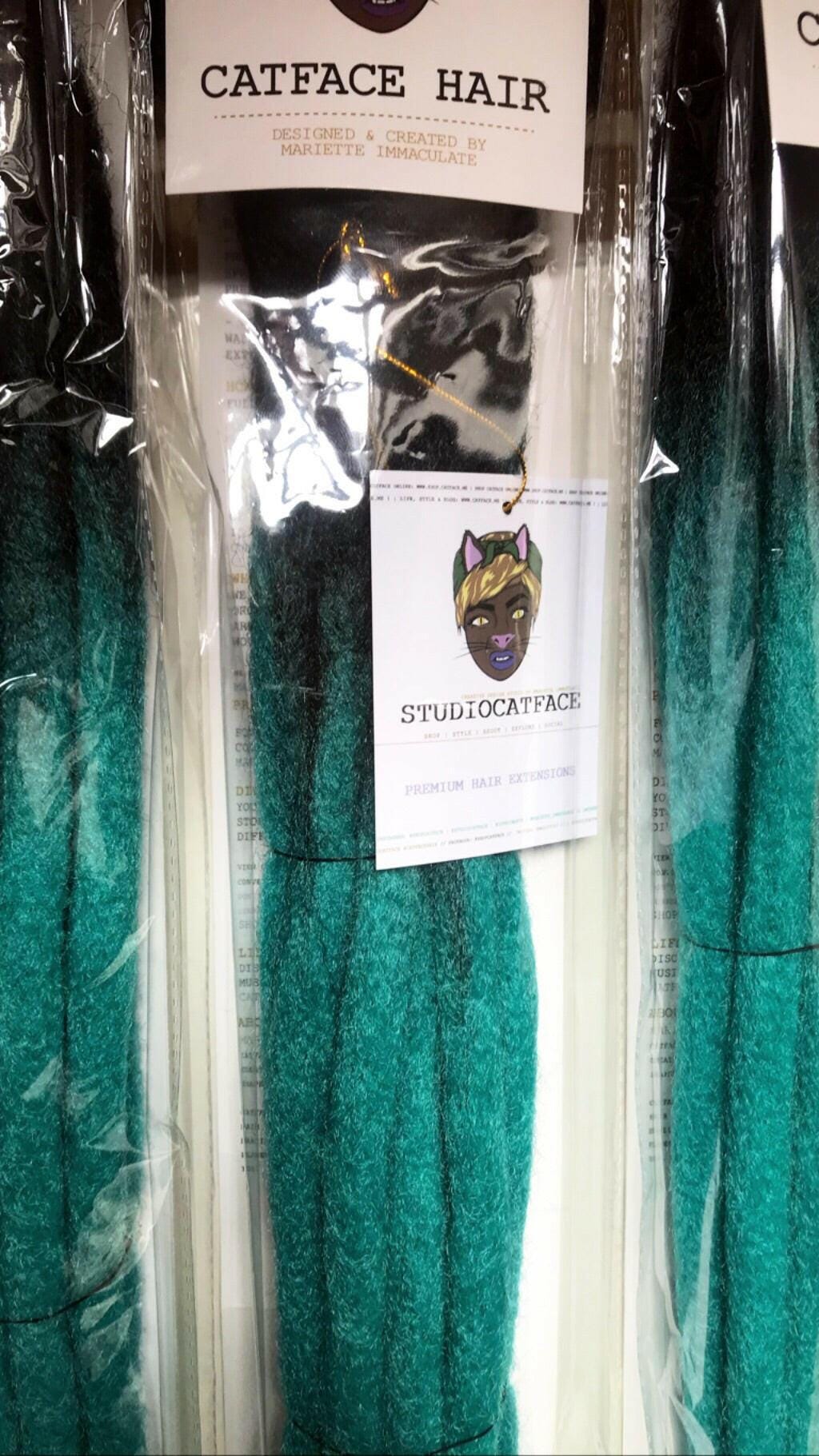 Schwarz Türkis Grün Ombre Große Rough Faux Loks Häkeln Zöpfe 24 Zoll Catface Haar Schwarz Türkis Grün Ombre Große Rough Faux Loks Häkeln Zöpfe 24 Zoll Catface Haar von Etsy - ShopCatface