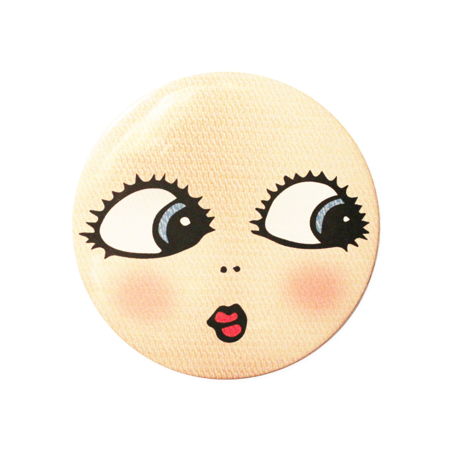 Dollface Taschenspiegel, Handspiegel, Handschmeichler, Püppchen, Süßes Puppengesicht, 76 Mm Dollface Taschenspiegel, Handspiegel, Handschmeichler, Püppchen, Süßes Puppengesicht, 76 Mm von Etsy - ShopMissElla