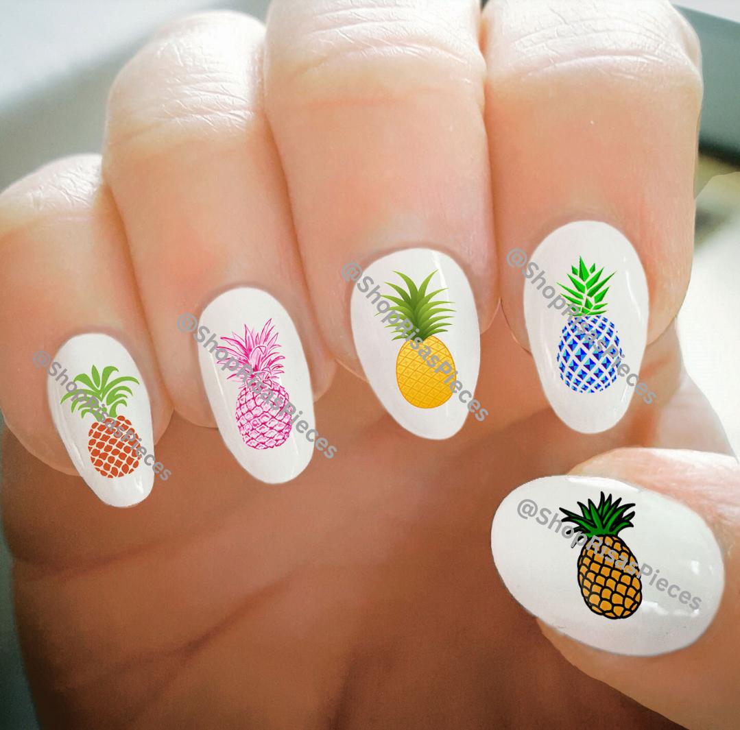 Ananas Nagel Abziehbilder Wassertransfer Nail Art von Etsy - ShopRisasPieces