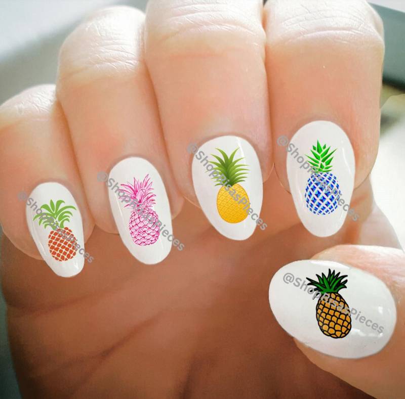 Ananas Nagel Abziehbilder Wassertransfer Nail Art von Etsy - ShopRisasPieces