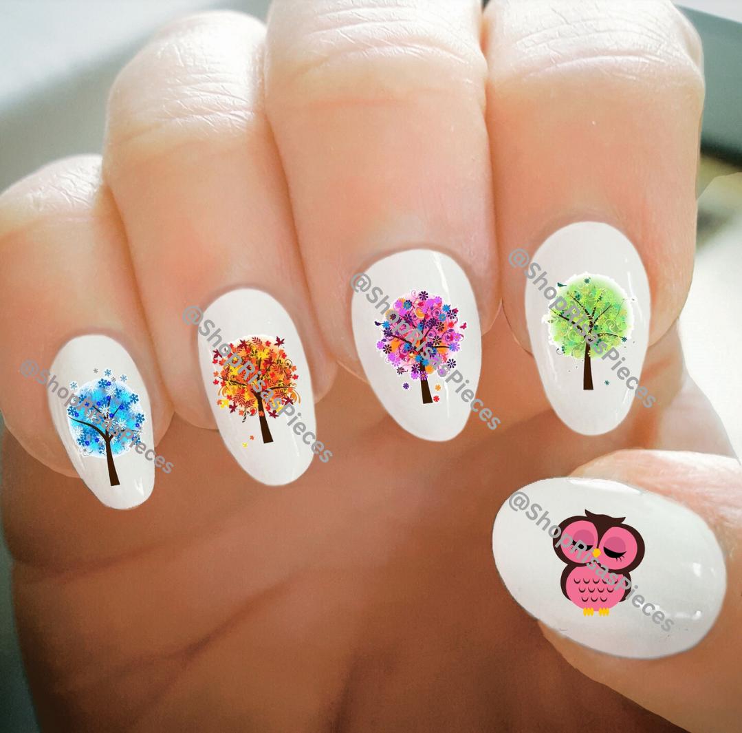 Baum Und Eule Nagel Abziehbilder Wassertransfer Nail Art von Etsy - ShopRisasPieces
