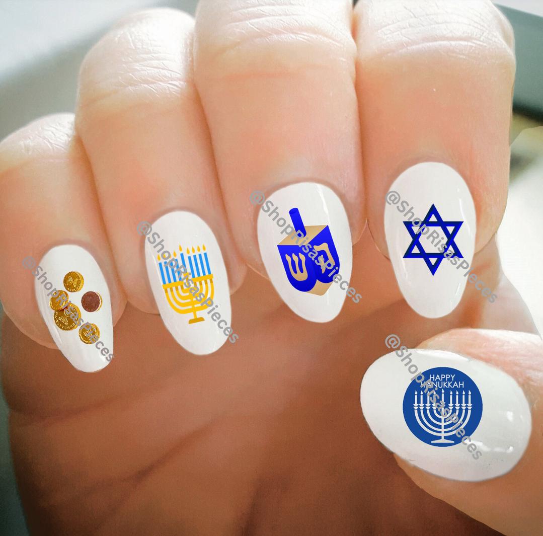 Chanukka Nagel Abziehbilder Wassertransfer Nail Art von Etsy - ShopRisasPieces