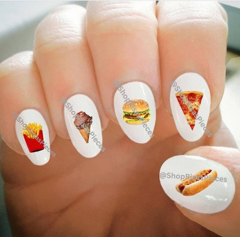 Fast Food Nagel Abziehbilder Wassertransfer Nail Art Fast Food Nagel Abziehbilder Wassertransfer Nail Art von Etsy - ShopRisasPieces