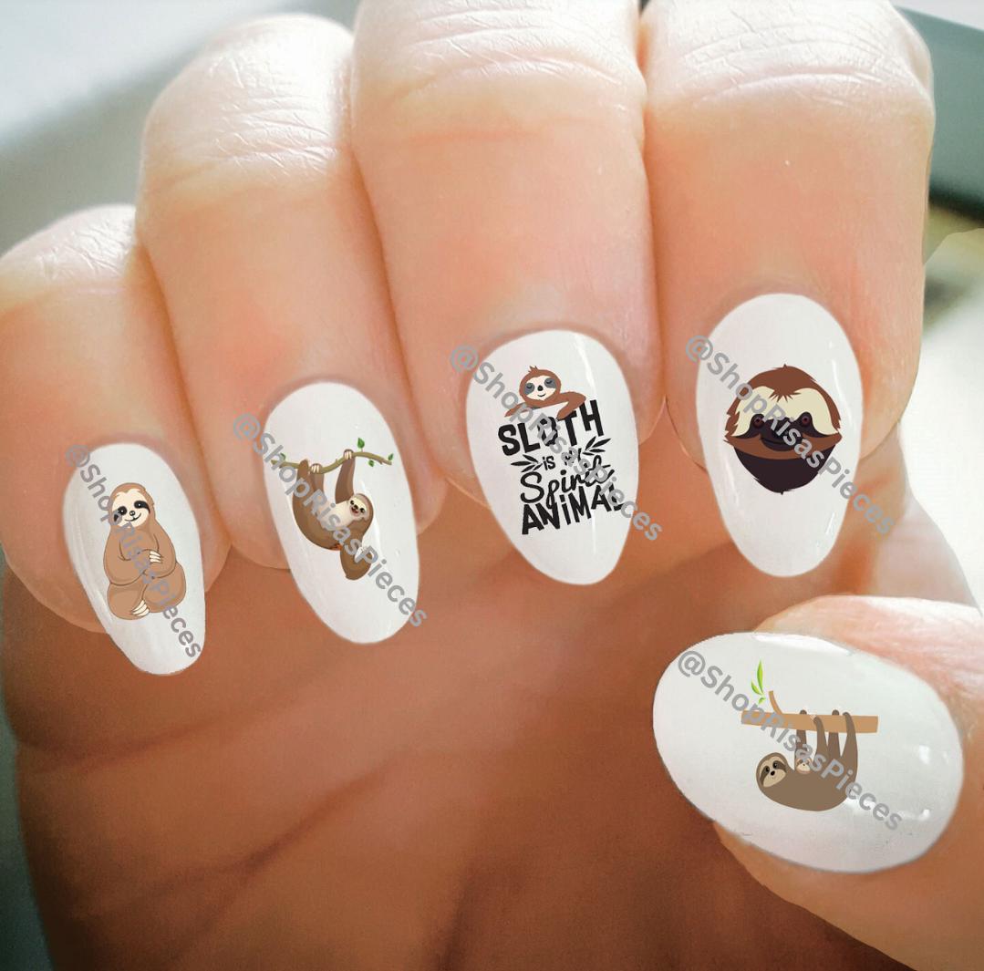 Faultier Nagelabziehbilder Wassertransfer Nail Art von Etsy - ShopRisasPieces