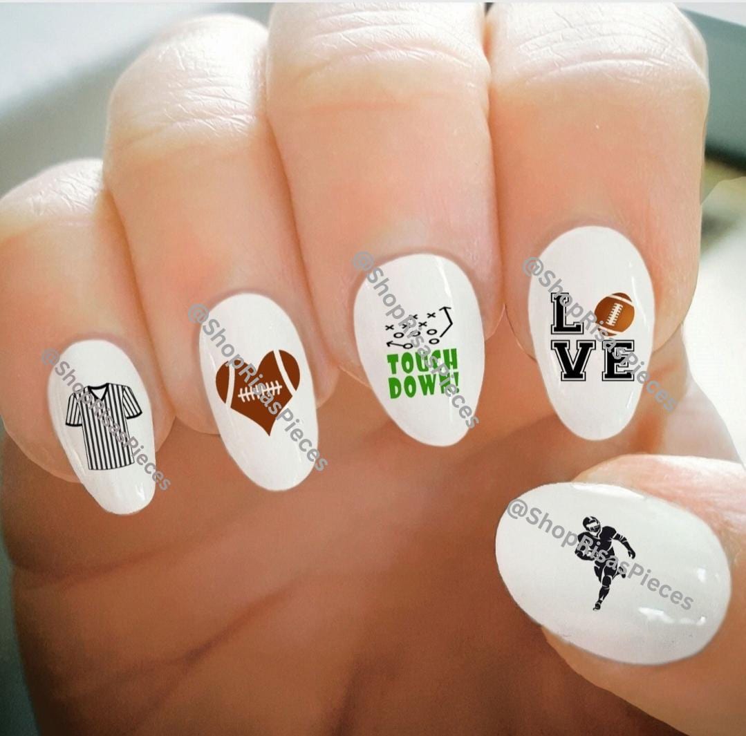 Football Nagelabziehbilder Super Bowl Wassertransfer Nail Art von Etsy - ShopRisasPieces