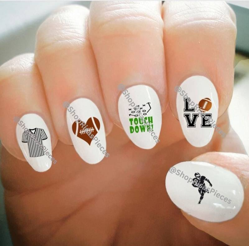 Football Nagelabziehbilder Super Bowl Wassertransfer Nail Art von Etsy - ShopRisasPieces