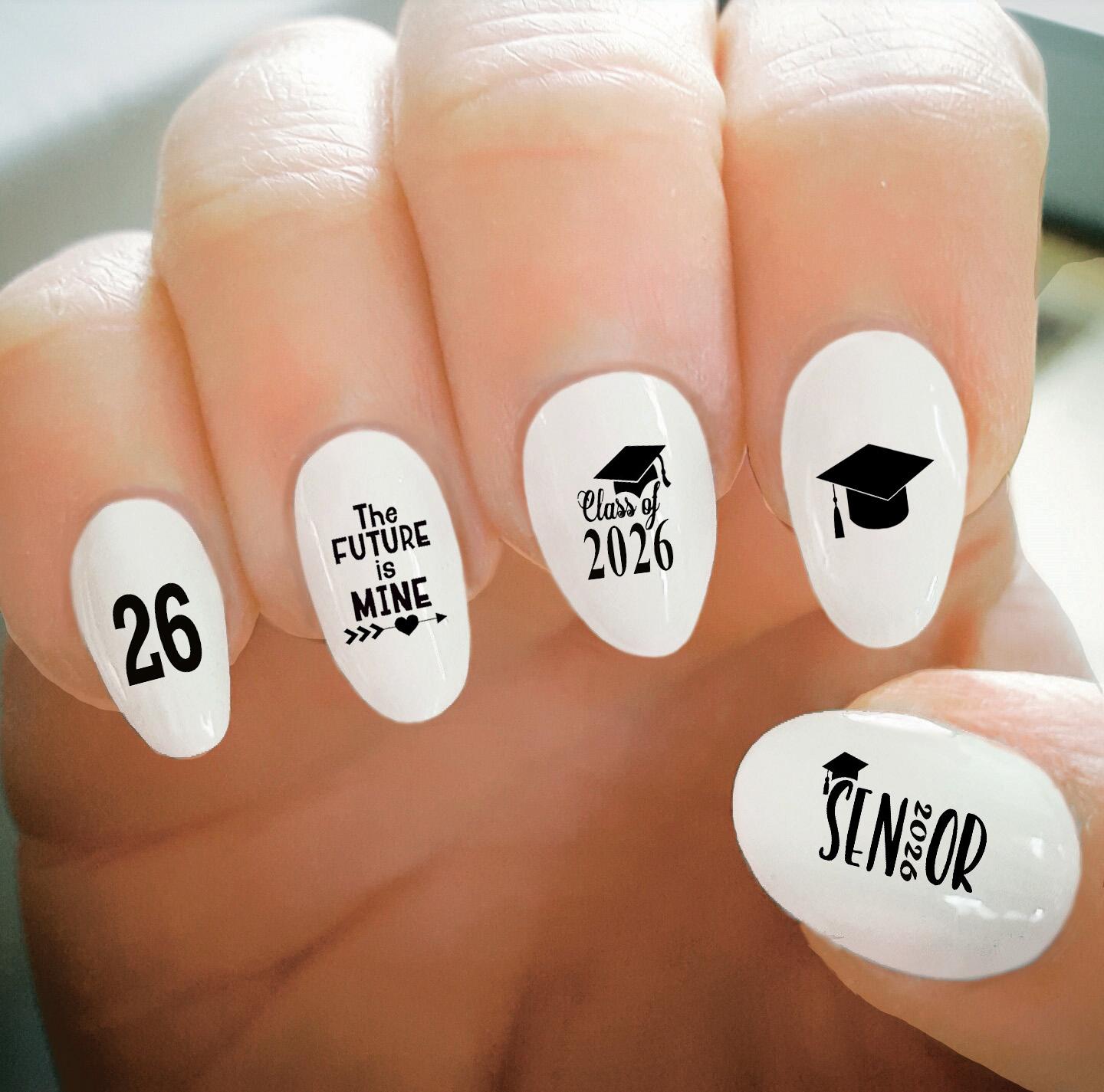 Graduation Nail Decals Klasse 2026 Wassertransfer Art von Etsy - ShopRisasPieces