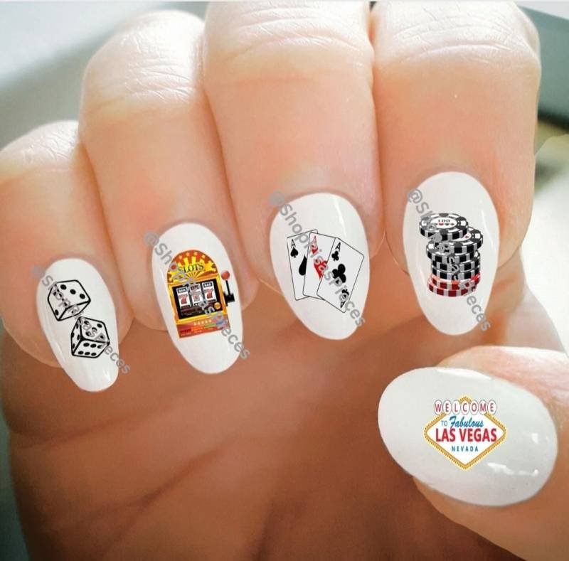 Kasino Nagel Aufkleber Karten, Würfel, Schlitze - Wassertransfer Nail Art von Etsy - ShopRisasPieces