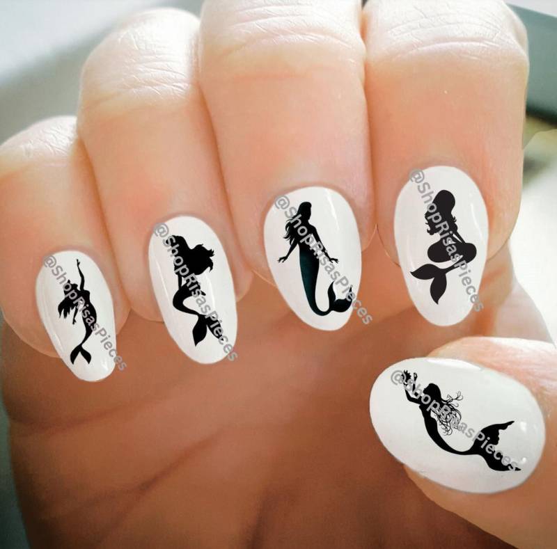 Meerjungfrau Nagel Aufkleber Wassertransfer Nail Art Tattoos von Etsy - ShopRisasPieces