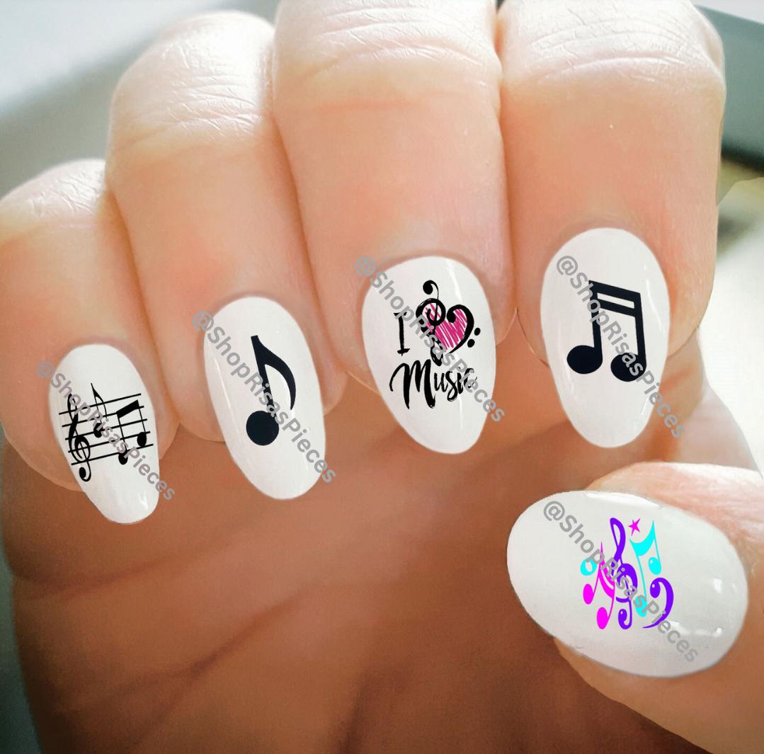 Musiknoten Nagel Abziehbilder Wassertransfer Nail Art von Etsy - ShopRisasPieces